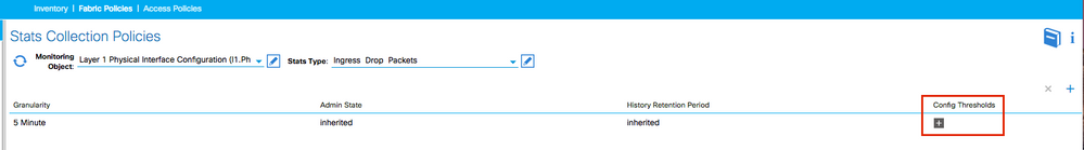 Stats Collection Policies Config Thresholds