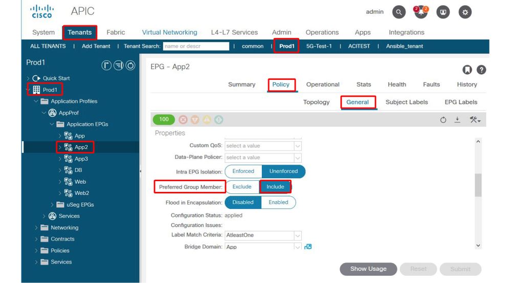 Location to include a second EPG from a preferred group