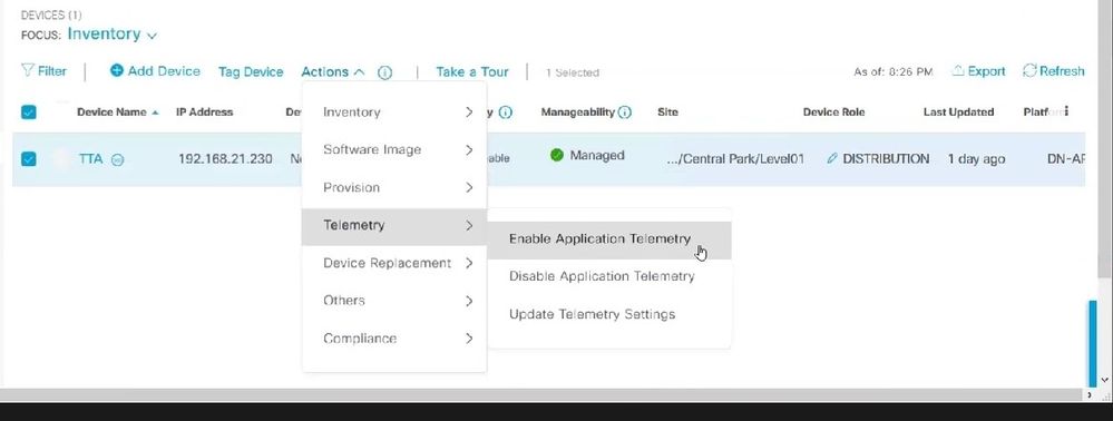 TTA Discovery & Enabling Application Telemetry