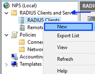 Ajouter un client RADIUS