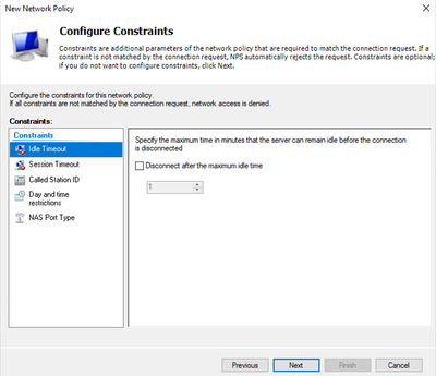 Fenêtre Configurer la contrainte