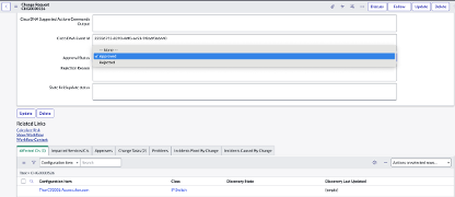 Automation Event (SWIM) Workflow Execution Validation - Approve Change Request