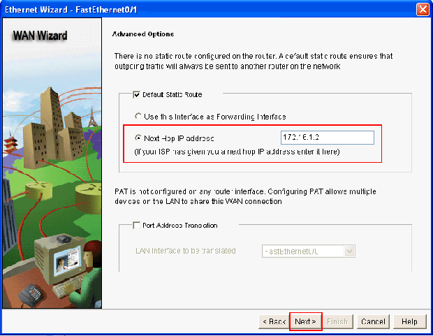 Configure the Default Routing