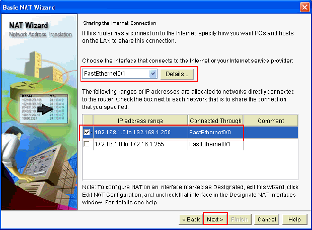 Choose Interface Connect to the Internet or Your ISP