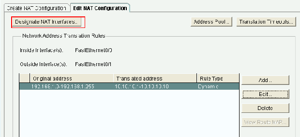 Designate NAT Interfaces