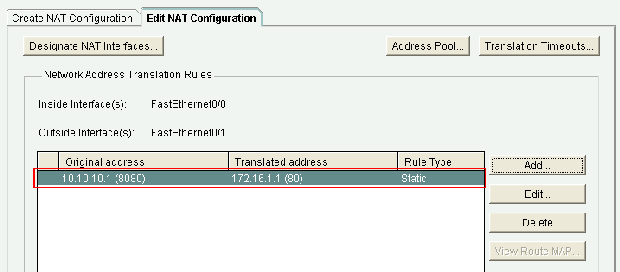 Static NAT with Port Redirection