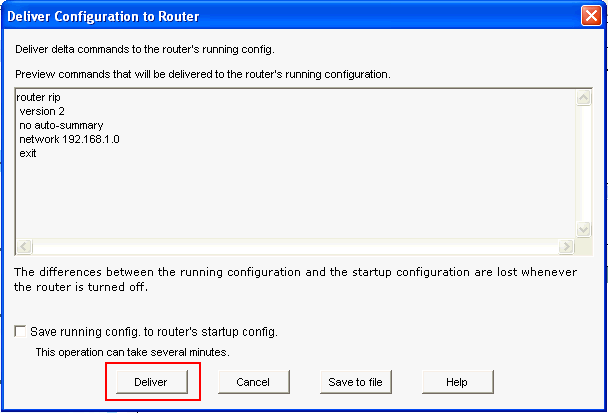 Deliver Commands to the Router