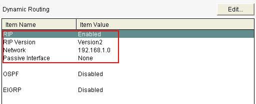 Configuration of RIP Routing