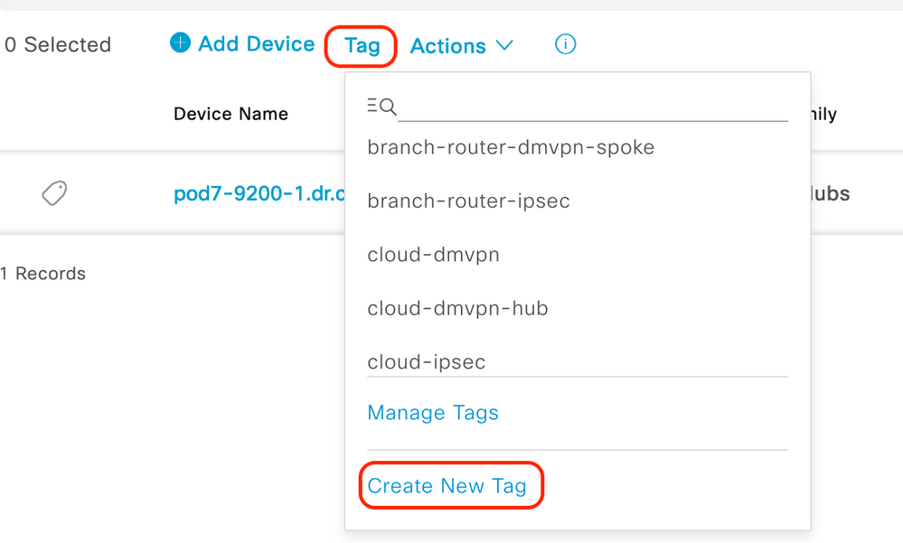 Select Create New Tag under Tag option