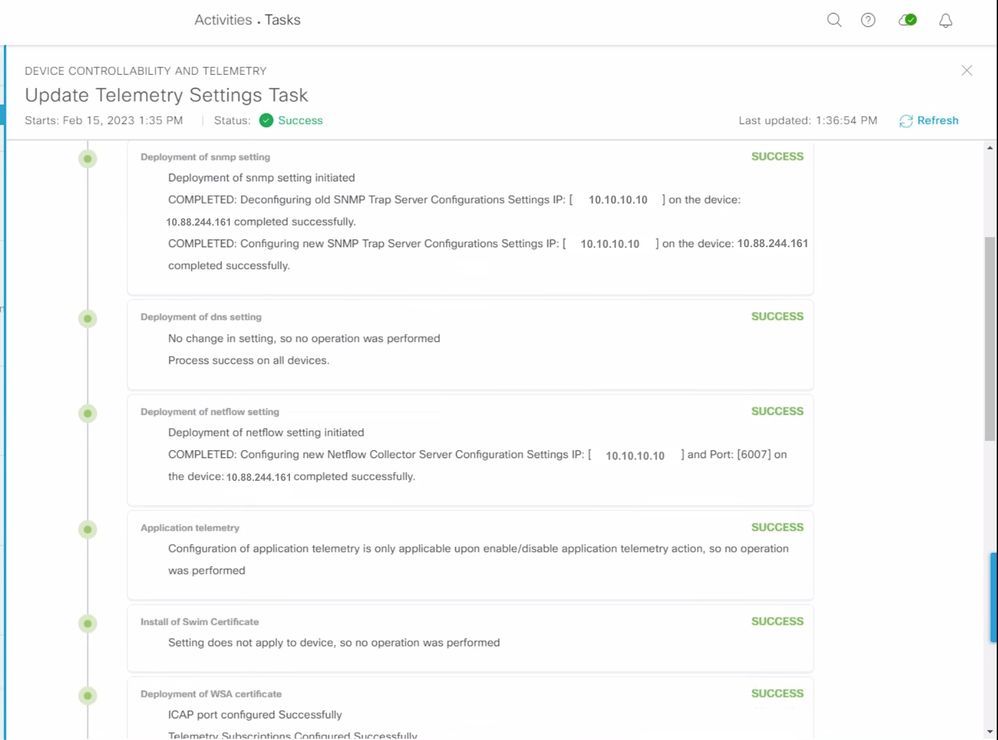 Success Telemetry Provisioning Task