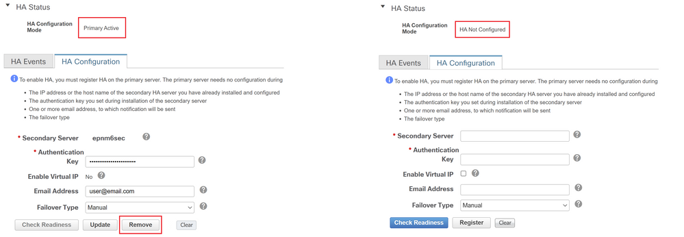 Fig 1 Remove High Availability prior to upgrade