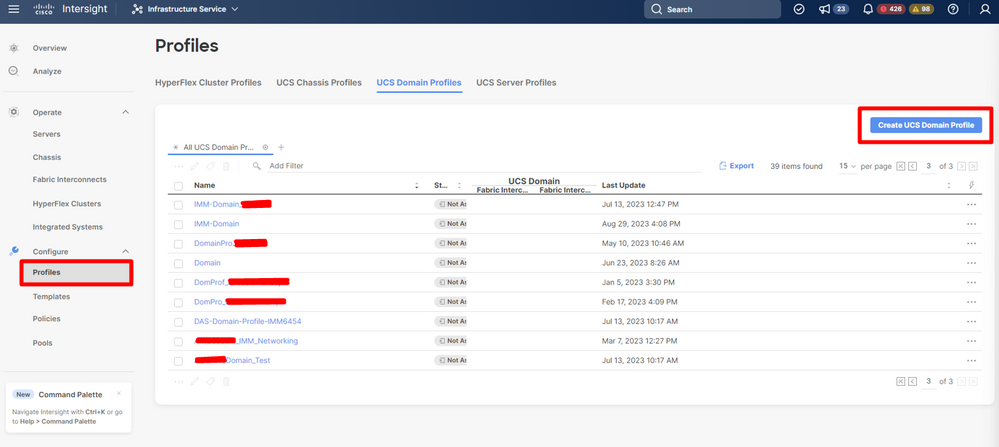 Create UCS Domain Profile