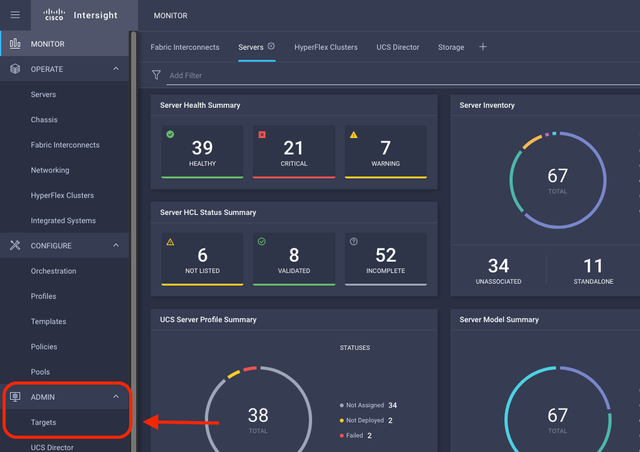 Intersight Portal Admin Targets