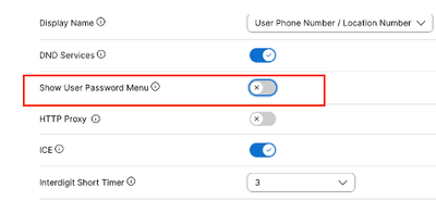 Show User Password Menu