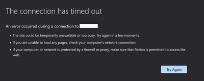 Browser Time-Out Connection Message