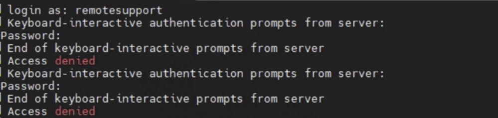 Access Denied SSH Prompt