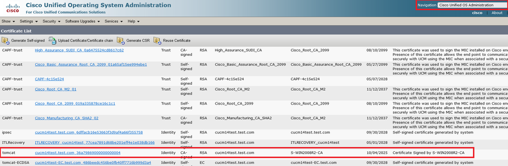 CUCM-Tomcat-Zertifikat