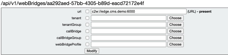 Configuração do C2W