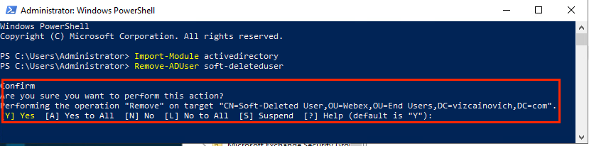 Power Shell user deletion 3