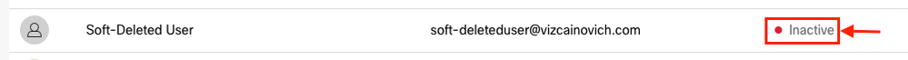 User Status Inactive