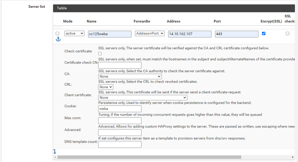 Backend - Server list