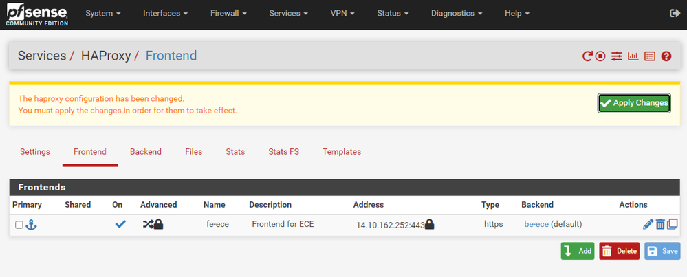 HAProxy - Apply Configuration