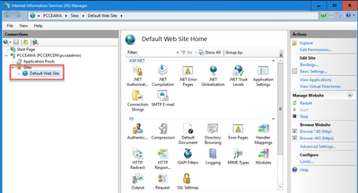 IIS Select default Web Site