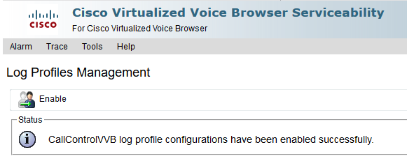 Mensaje de éxito de Cisco VB para verificación