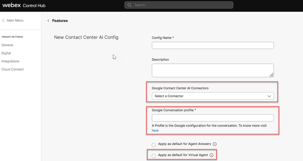 Configure CCE Virtual Agent Voice Cloud-based Connector - Cisco