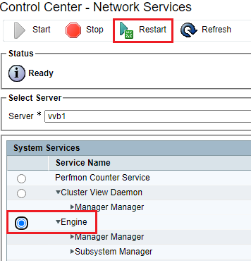 Restarting CVVB Engine Services