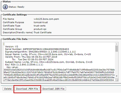 Download .PEM File on CUCM
