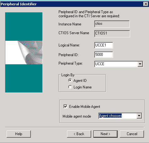 Configure Mobile Agent on UCCE - Peripheral Identifier