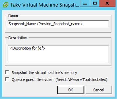 Take Virtual Machine Snapshot