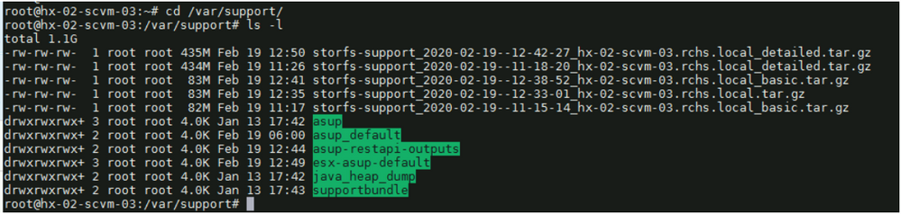 Logs Saved under /var/support