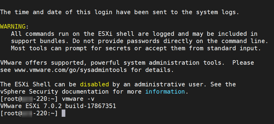 ESXi Version Check