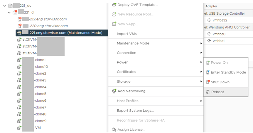 vCenter Maintenance Mode