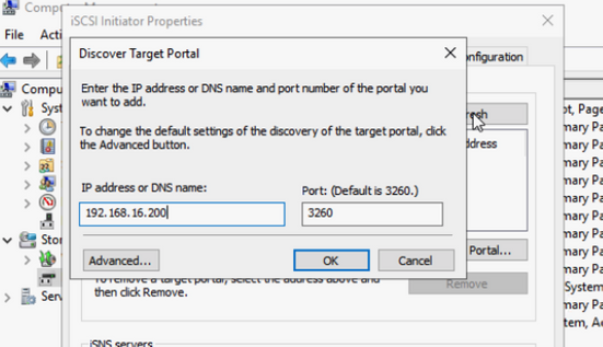 Boot from iscsi Target with MPIO - Enter target ip address