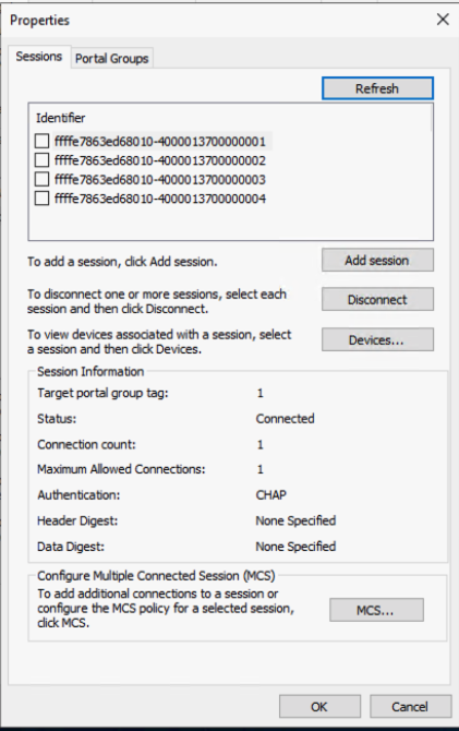 Boot from iscsi Target with MPIO - Configure properties for second initiator IP