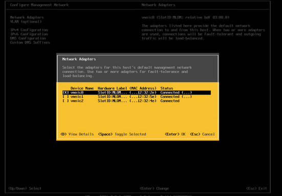 Boot from iscsi Target with MPIO - Management nic configuration post esxi install