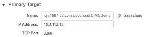 Configure CIMC - Configure Primary Target