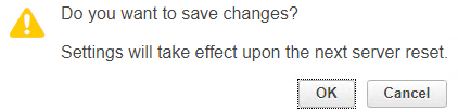 Configure CIMC - Save Changes prompt