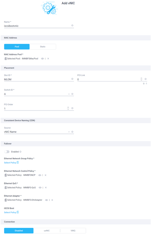 Configure IMM - Choose ethernet network group policy