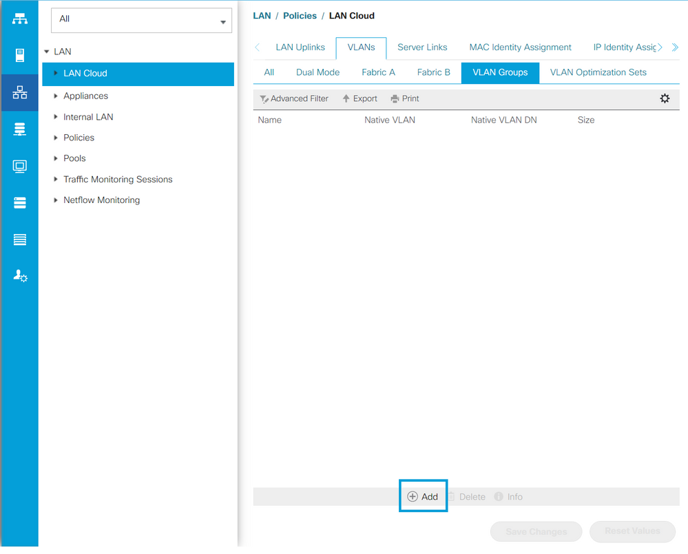 VLAN Group Configuration, Step 1