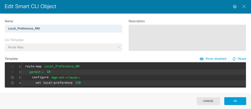 Configure local preference object on FDM