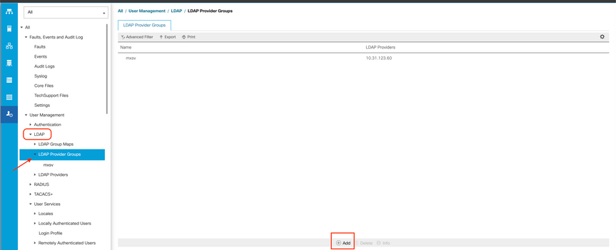 LDAP UCS set up GUI