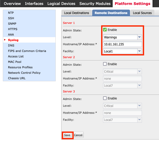 Platform Settings