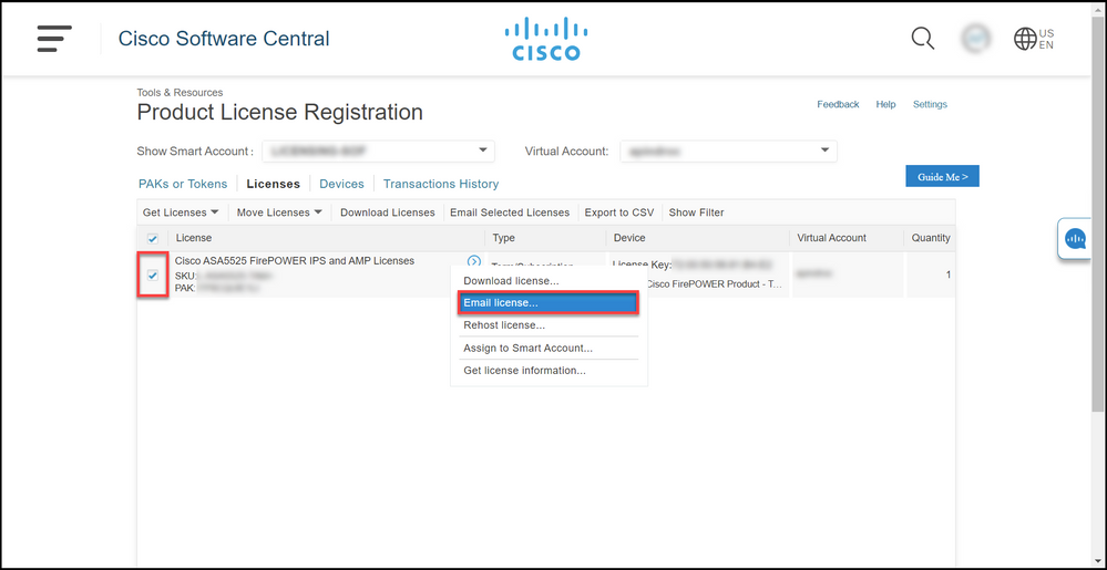 Resending licenses in LRP - Email license