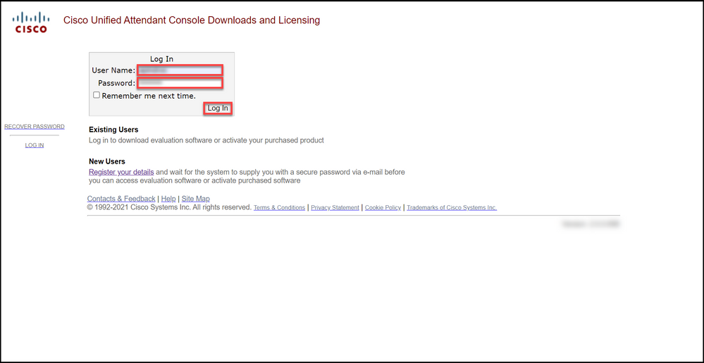 Generating a Demo or Evaluation License for CUAC - Log in