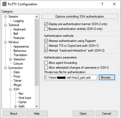 Putty SSH-Schlüssel