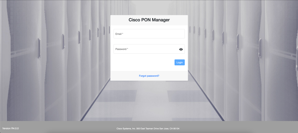 PON Manager Login Screen